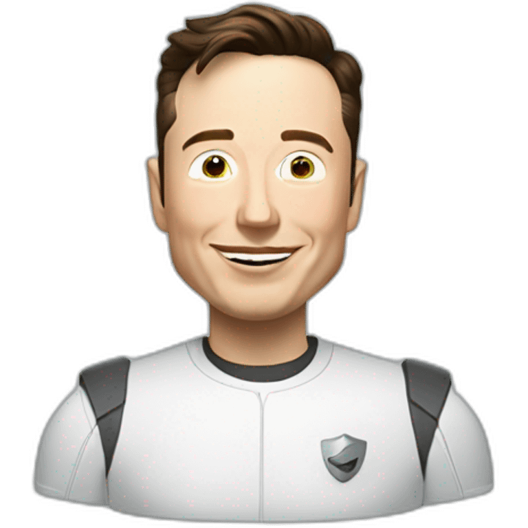 Elon Musk qui met son doigt sur son front emoji