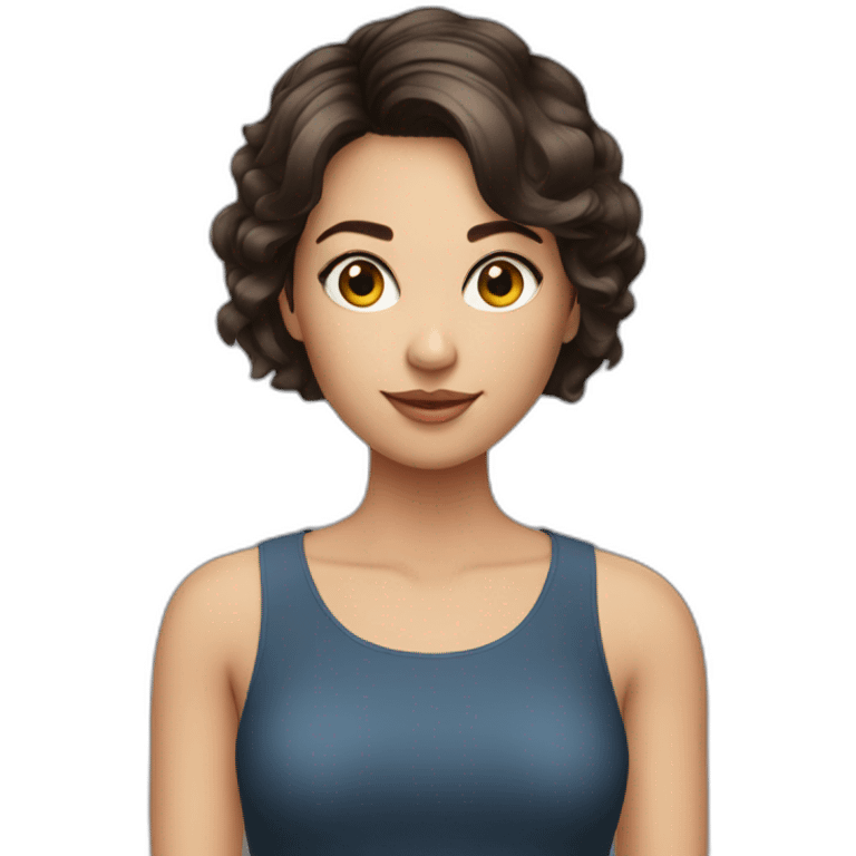 brunette Beautiful Short hairstyle girl emoji