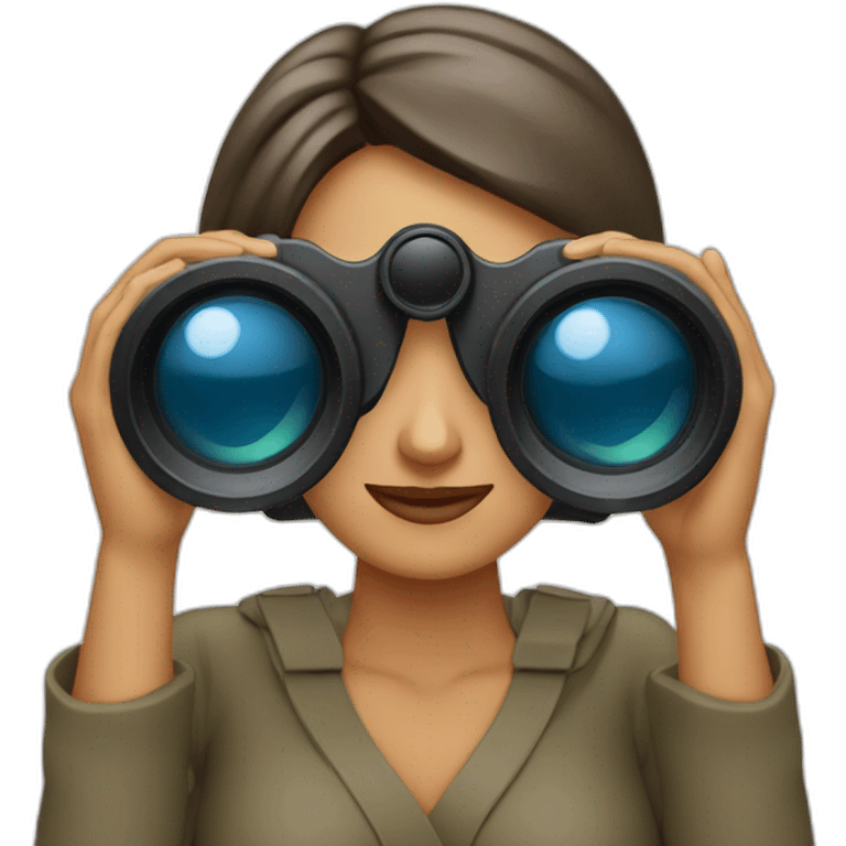 woman binoculars emoji