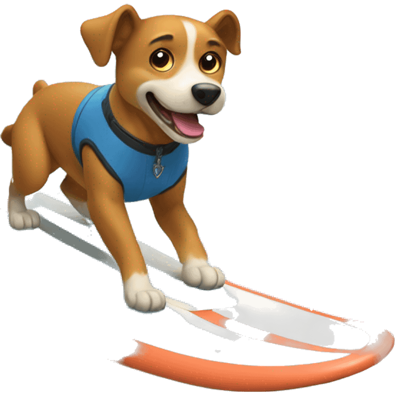 A dog surfing emoji