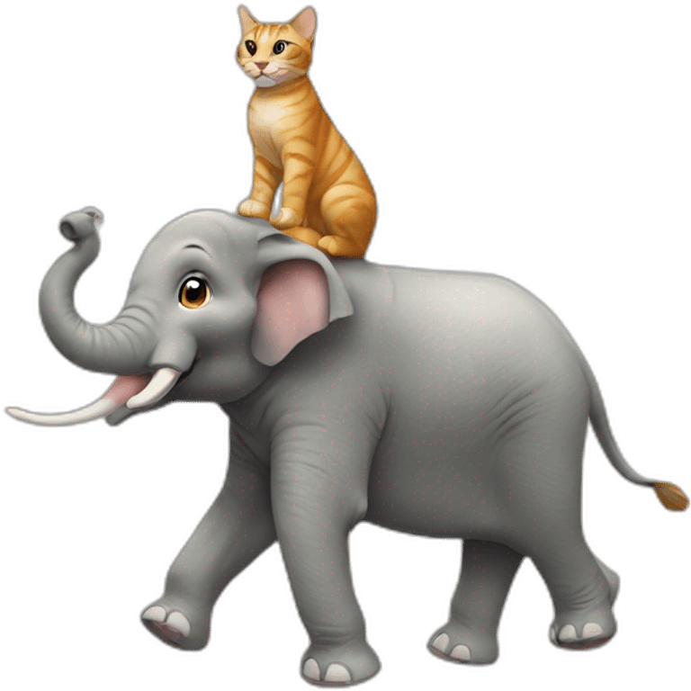 Cat riding on elephant emoji