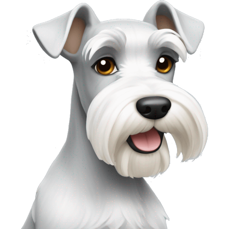 The miniature Schnauzer is white emoji