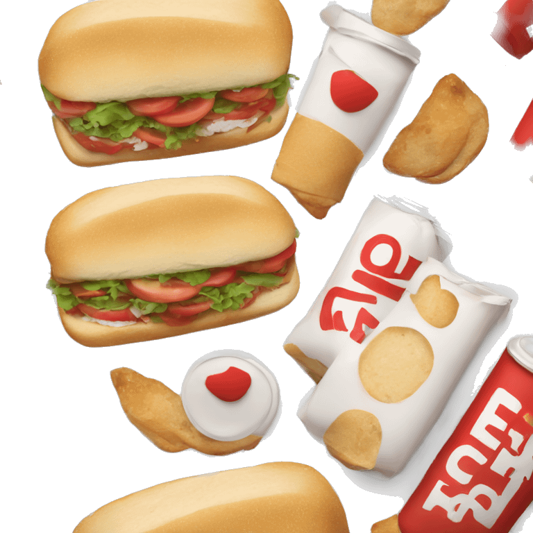 red and white colors, lunch package emoji