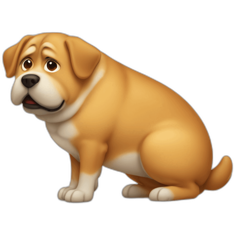 fat dog pooping emoji