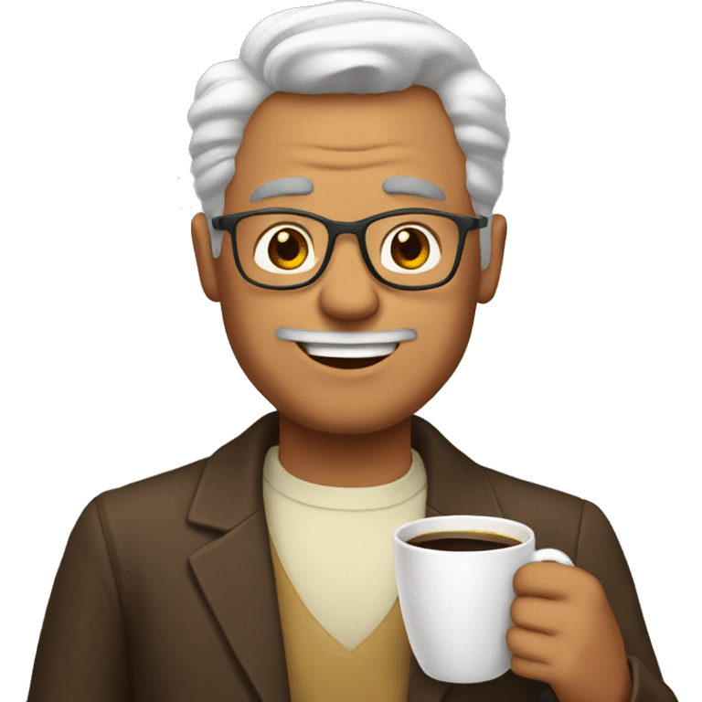 Classic dad with coffee emoji