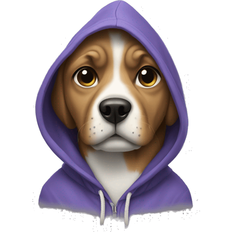 Dog wearing a hoodie emoji