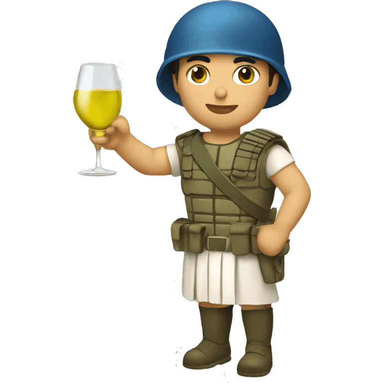 Greek soldier with white wine in hand  emoji