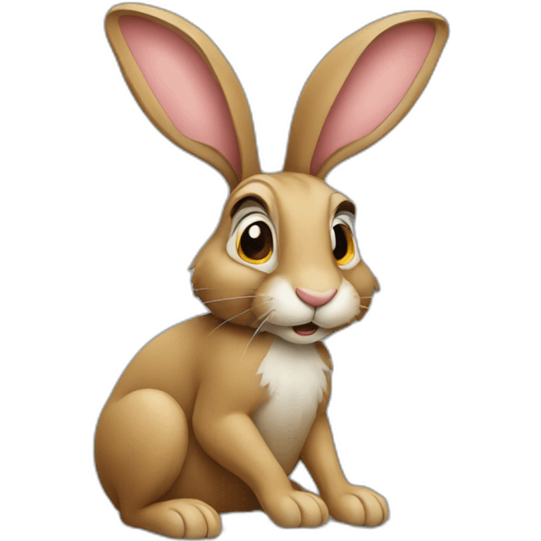 hare sitting at the computer emoji