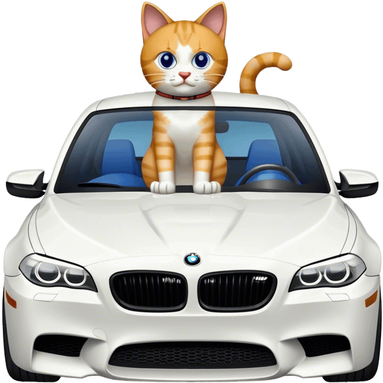 kedi bir bmw m5 kullanıyor emoji