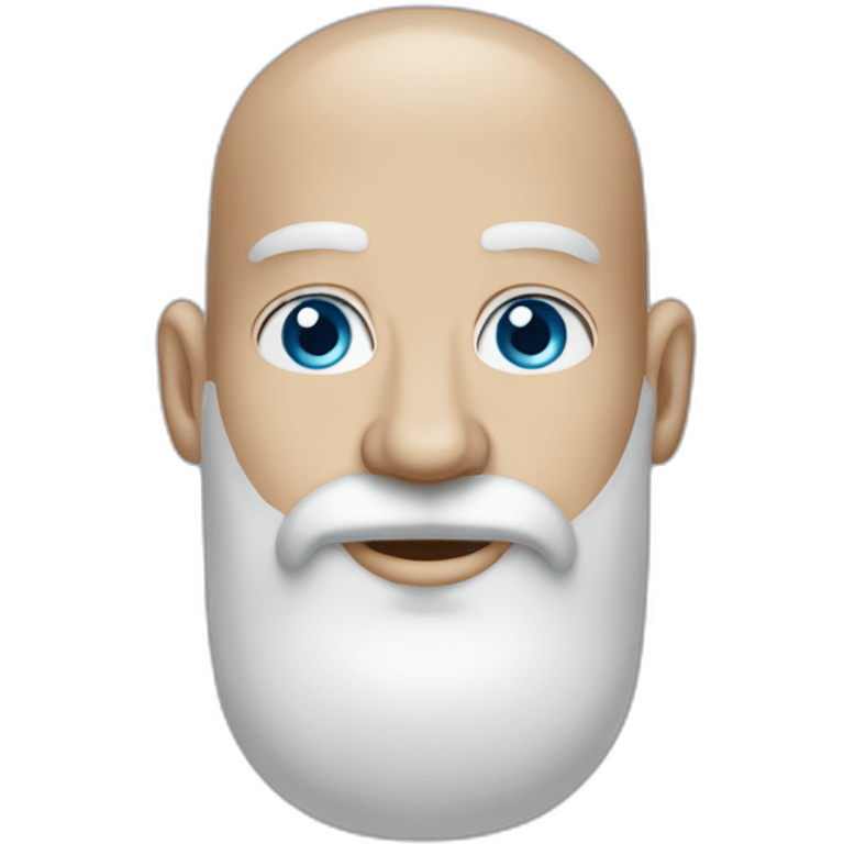 bald man long beard salt and pepper blue eyes emoji