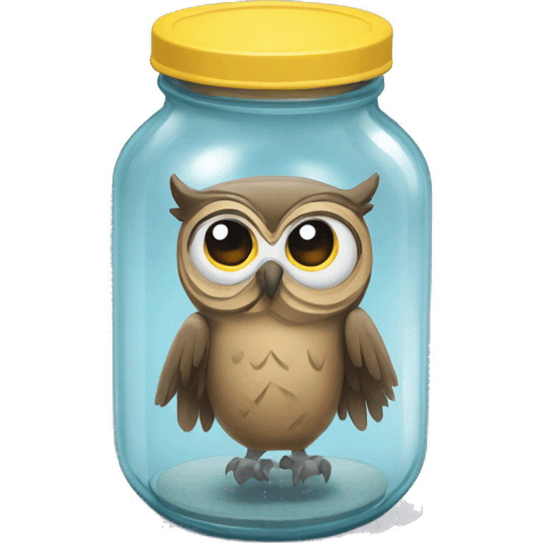 owl in a glass jar full of glue emoji