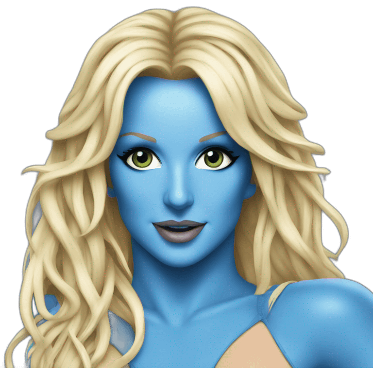 Britney Spears front photo in her blue outfit from her music video "toxic" emoji