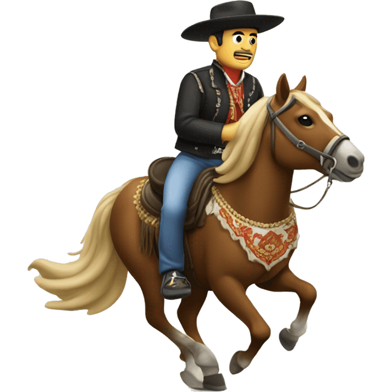 Un charro montando a caballo emoji