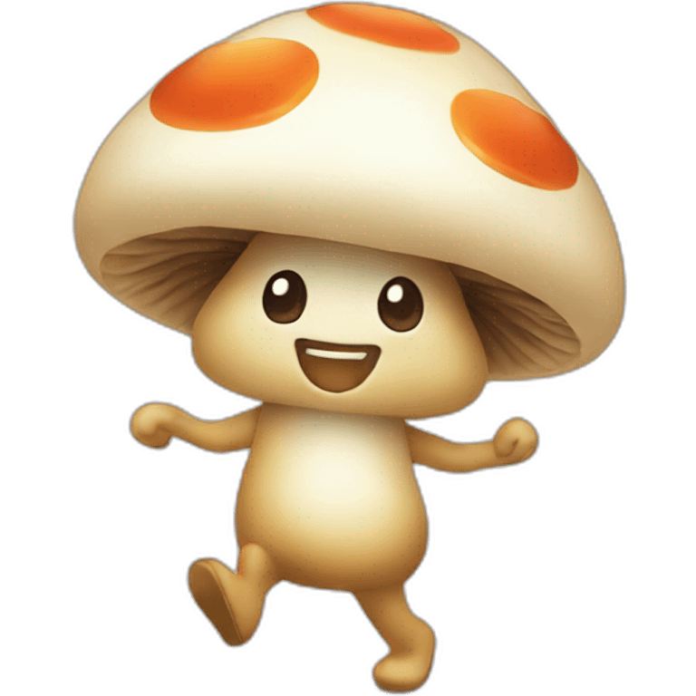 Cute mushroom dancing emoji