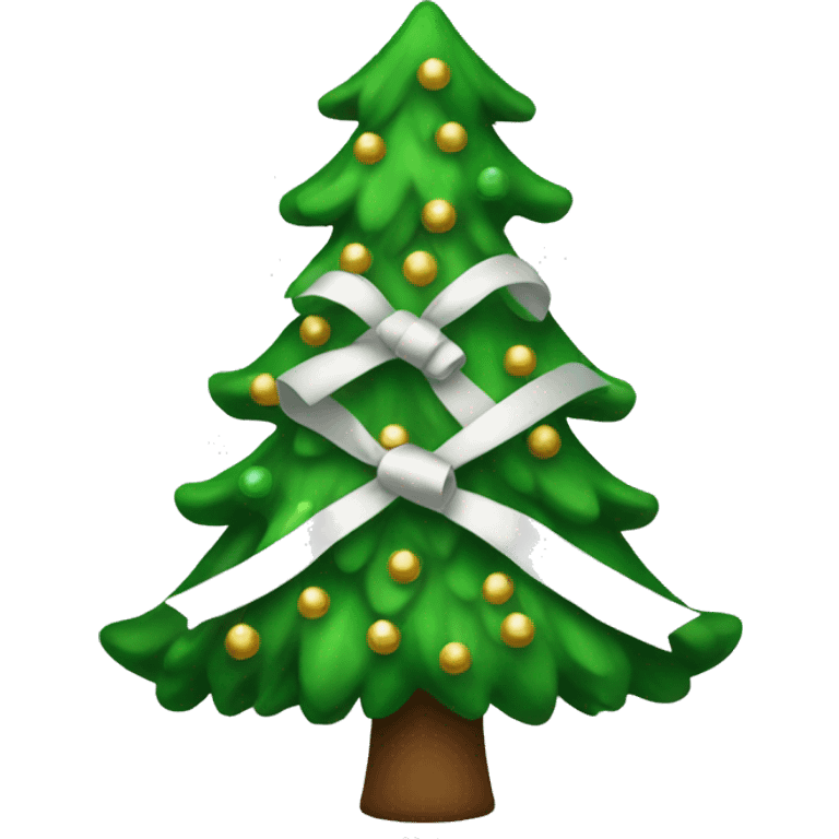 Christmas tree with white bows emoji