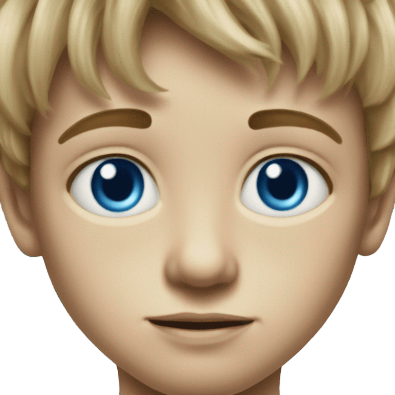 realistic portrait of a boy blue eyes emoji