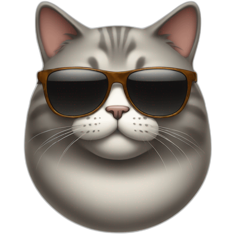 fat cat with sunglass full body  emoji