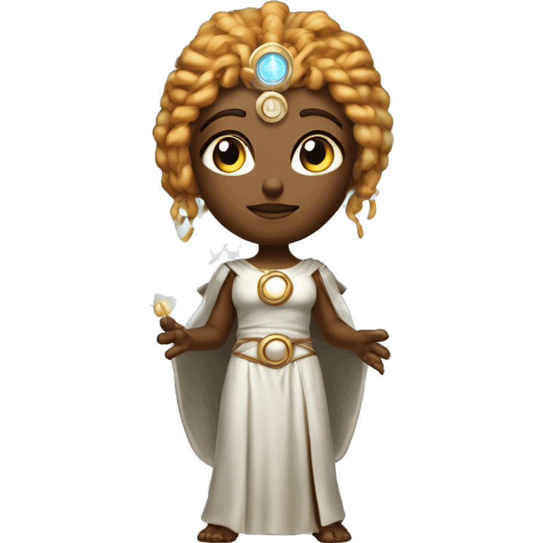 Technomancy Goddess is a mystical being who controls both magic and technology. She can cast spells on technological networks. Her powers blend the ancient art of magic with advanced cybernetics and technology. She can command machines emoji