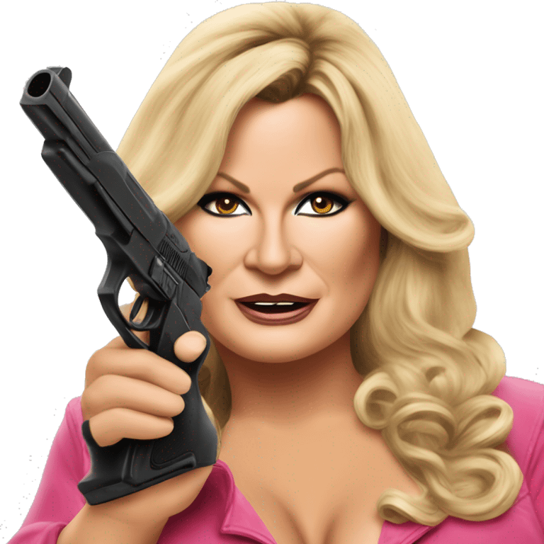 Jennifer Coolidge with a gun emoji