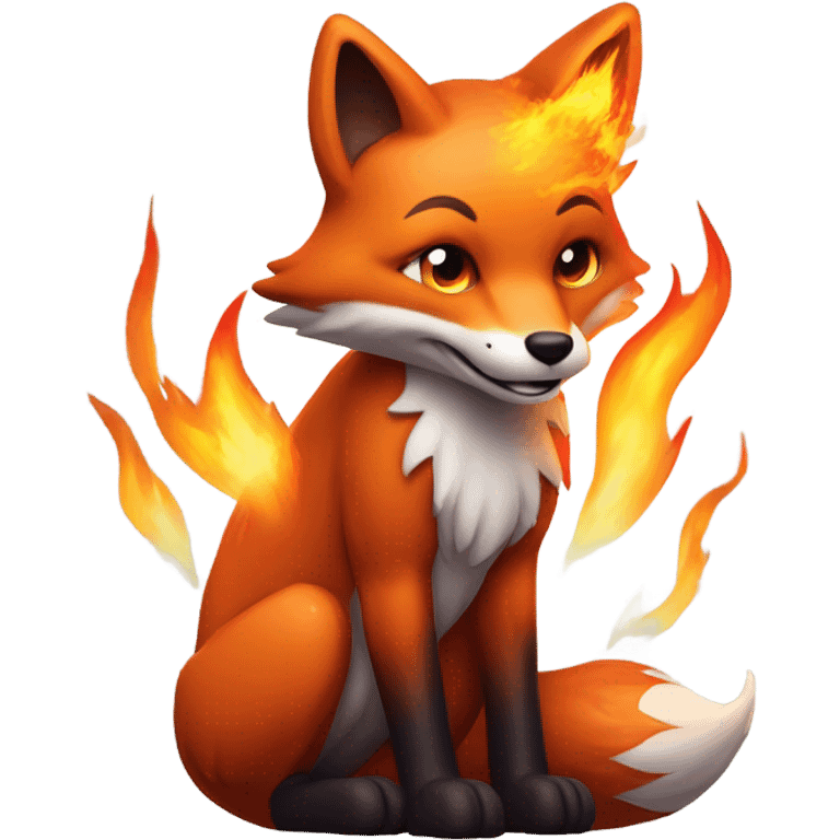 Fox with fire emoji