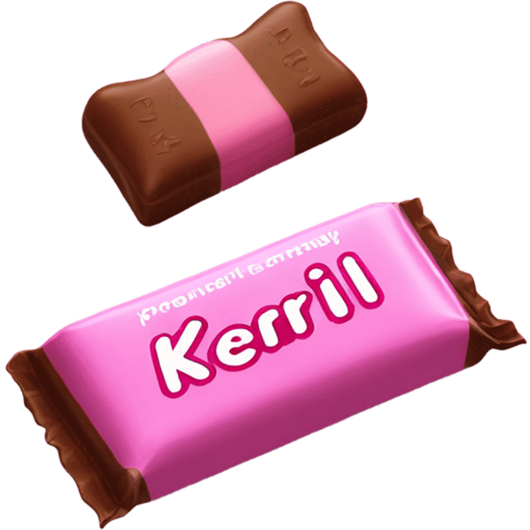 pink candy bar with the inscription kerlli emoji