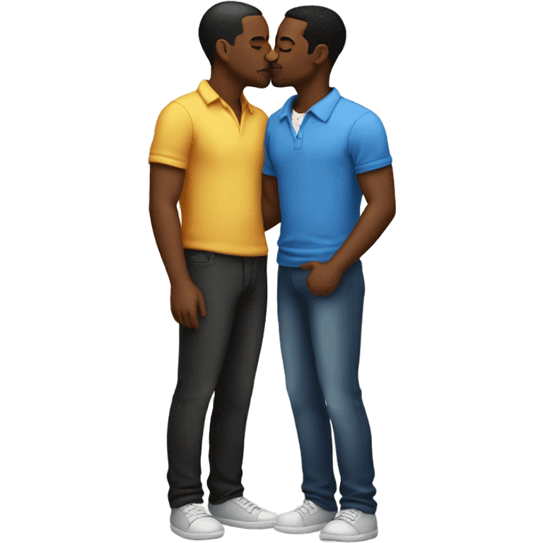 Black gay men kissing  emoji