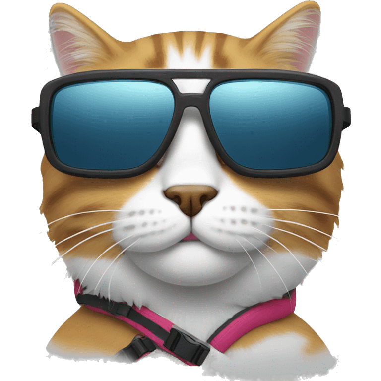 Un chat avec des lunettes de skis emoji