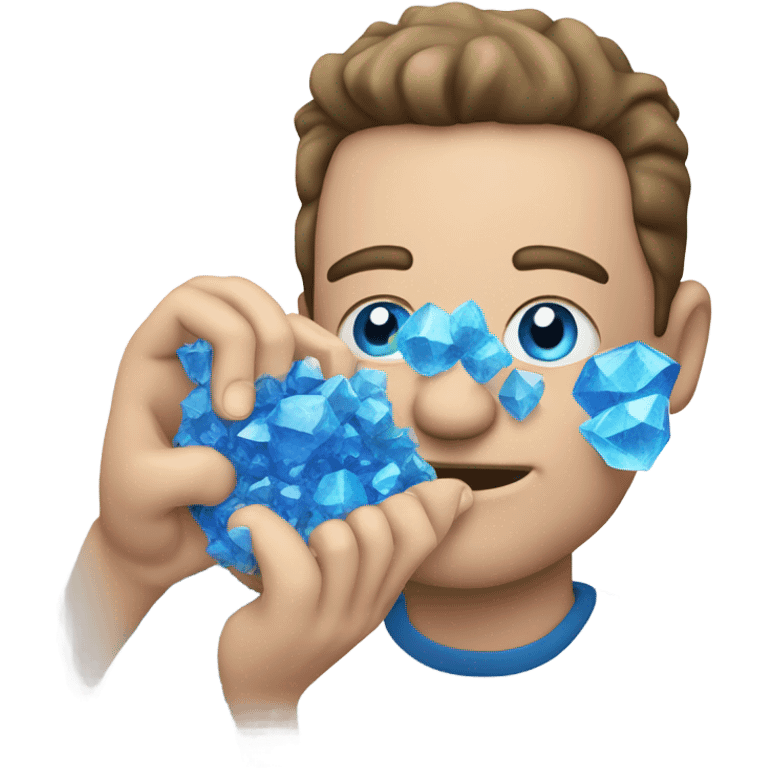 Man sniff magic blue crystals emoji