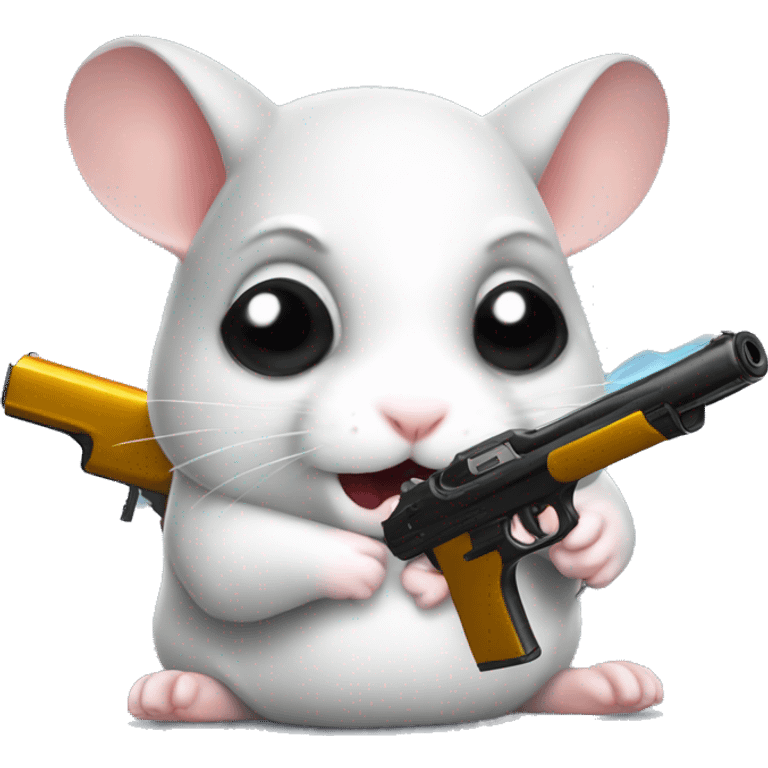 Cool hamster with gun emoji