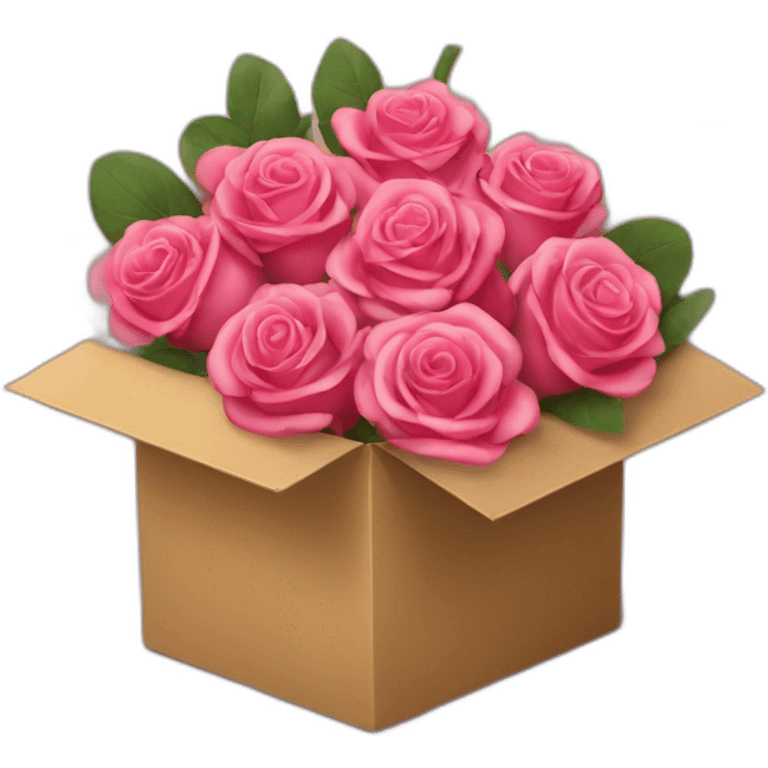 bouquet of roses in a box emoji