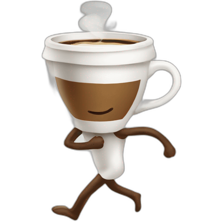 a cup of coffee is walking emoji