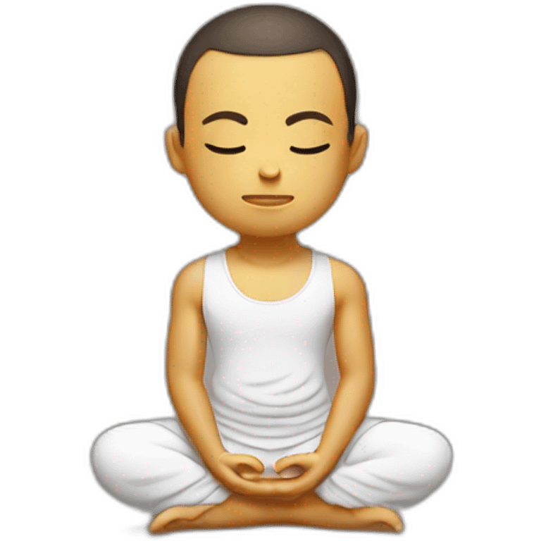 Meditation boy Zen Buddhism muscle emoji