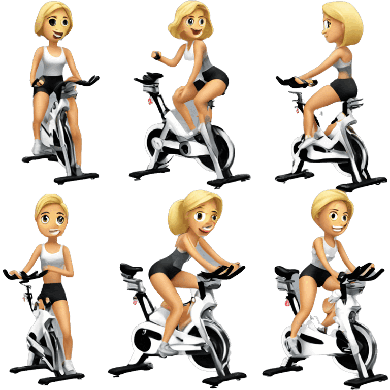  spin bike woman blonde emoji