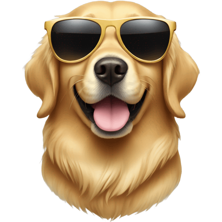 Golden retriever wearing sun glasses emoji