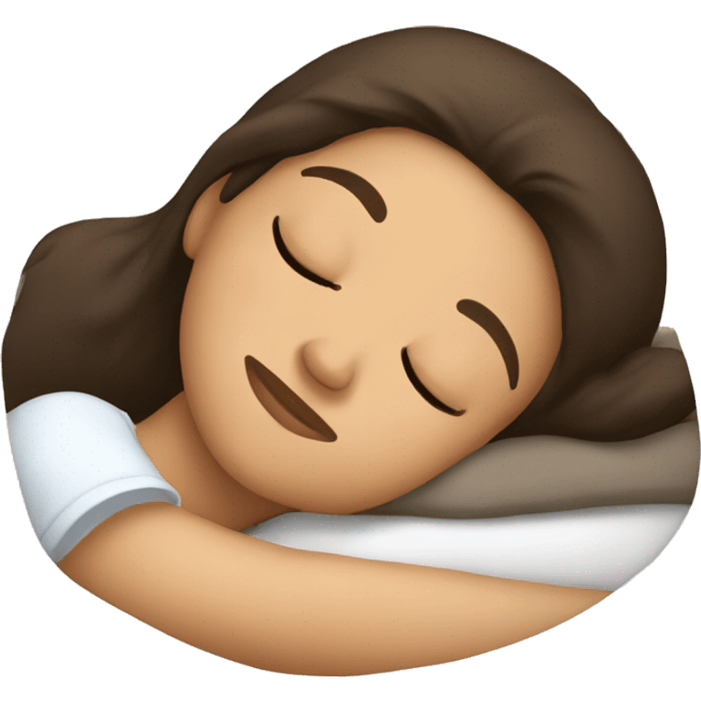 Brunette girl sleeping emoji