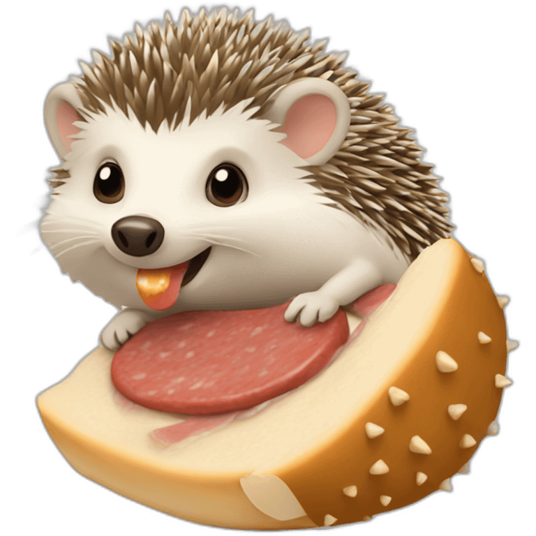 Hedgehog eating saussage emoji