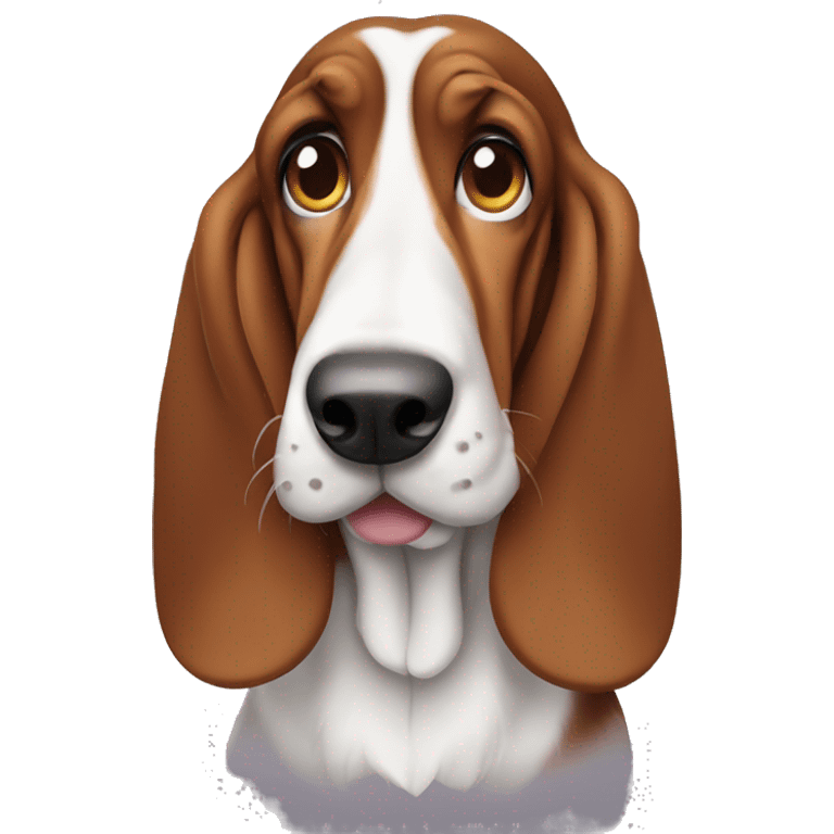 Basset hound with cute eyes emoji