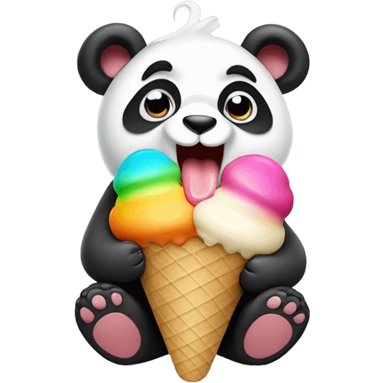 Panda eating ice cream emoji