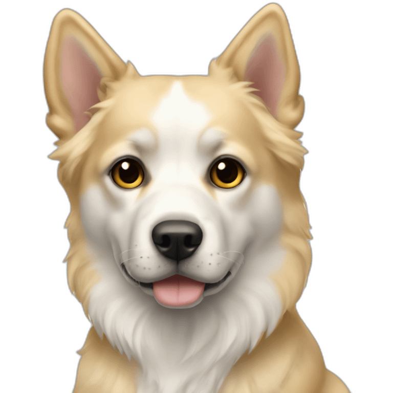 perro blanco, orejas blonde emoji