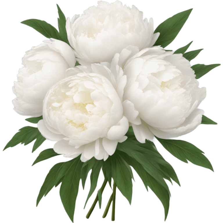 White peonies bouquet  emoji