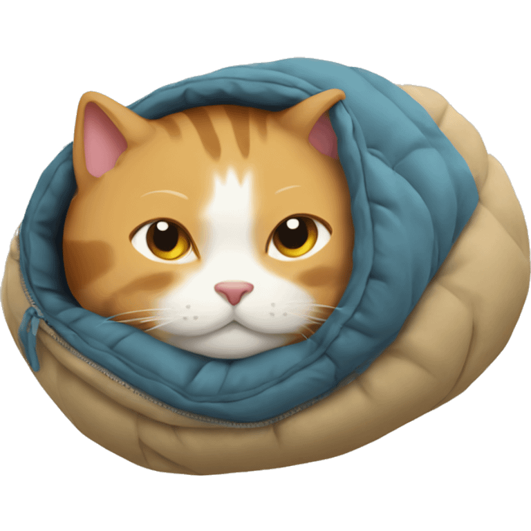 Cat in a sleeping bag emoji