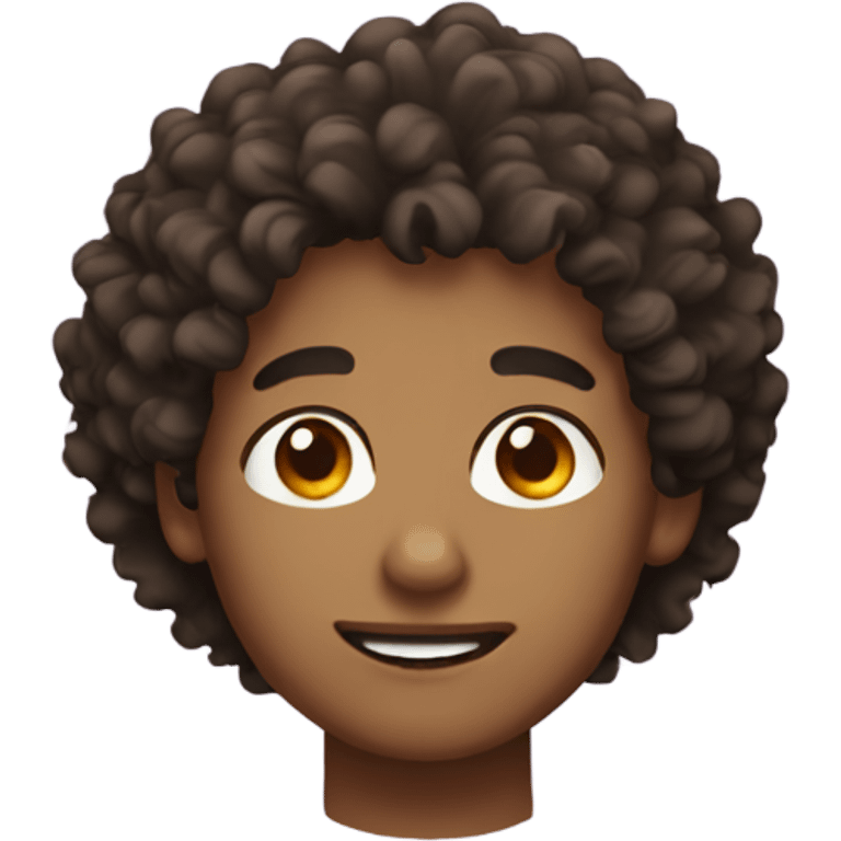 Brown eyed boy with curly hair emoji