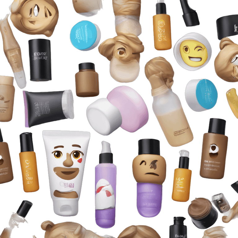 Goodie bag full of skincare emoji