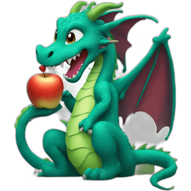 A dragon eating an apple emoji