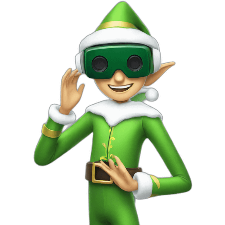 Elf playing in vr headset full body emoji