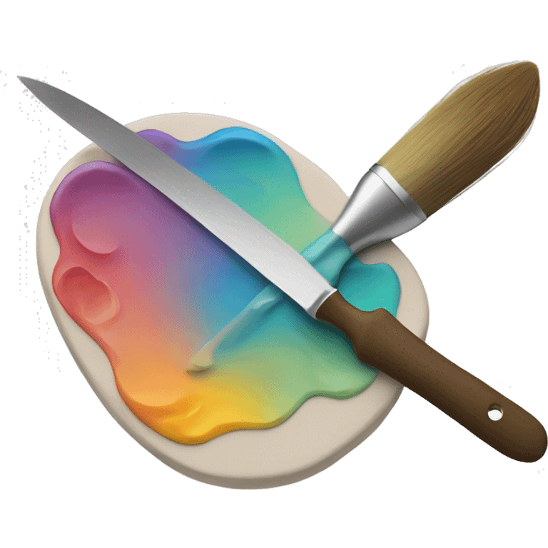 artist palette with sword as brush emoji