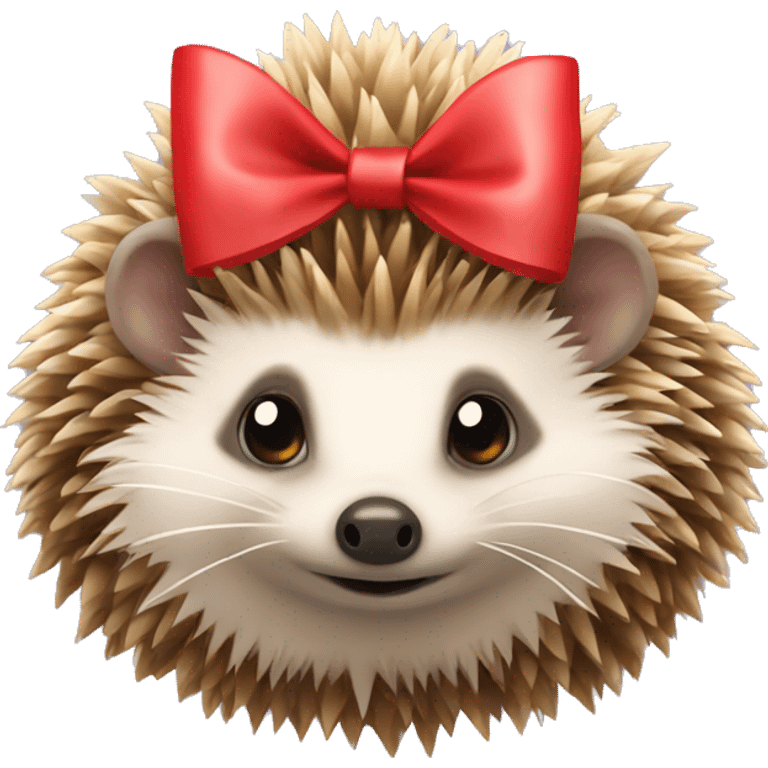 hedgehog with a bow on her head  emoji