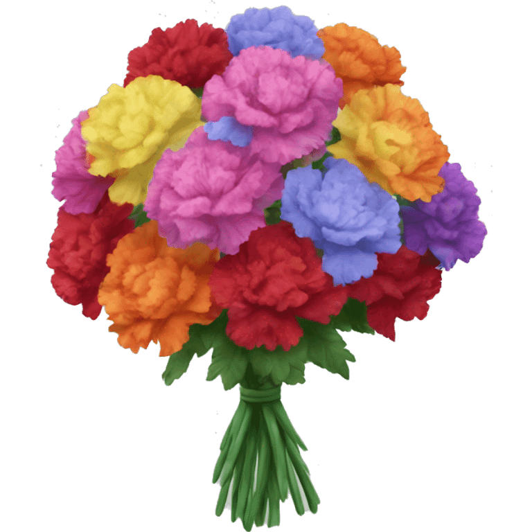 Carnations multicoloured bouquet emoji