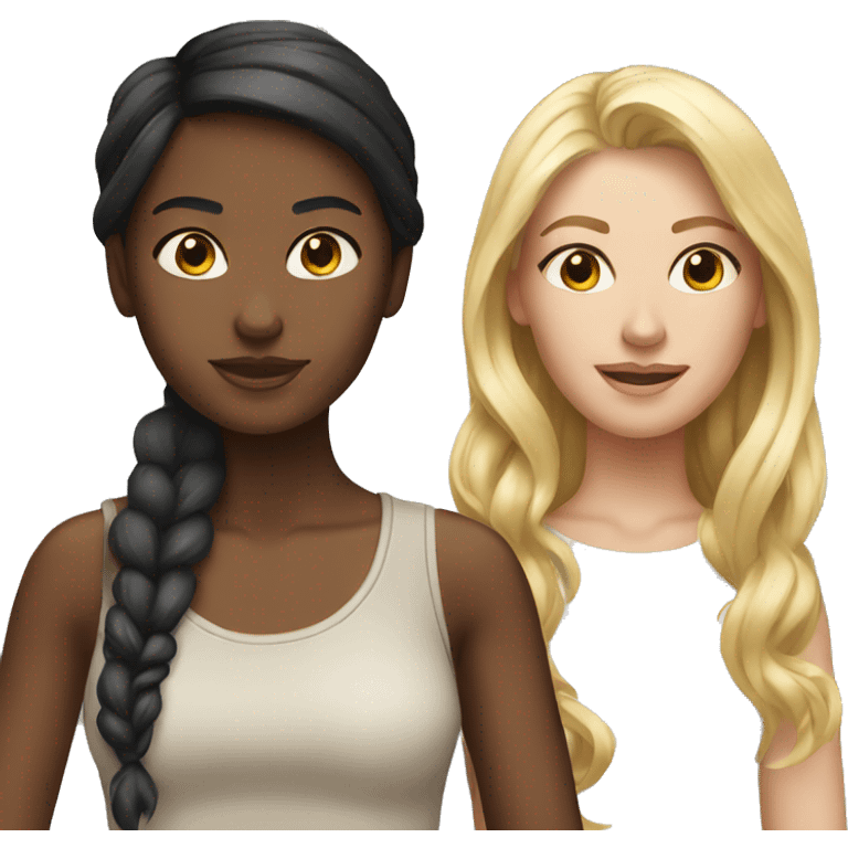 Blonde and brunette girls emoji