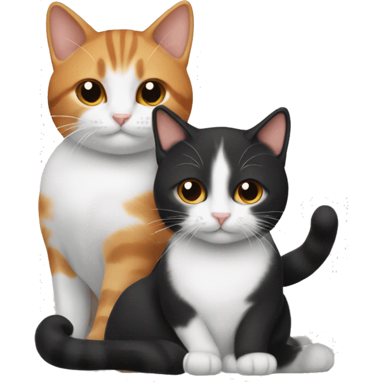 3 cats on top - black, ginger and white cat emoji